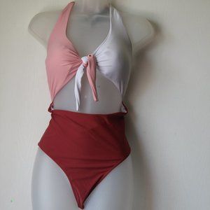 Pink and Burgundy Swimsuit